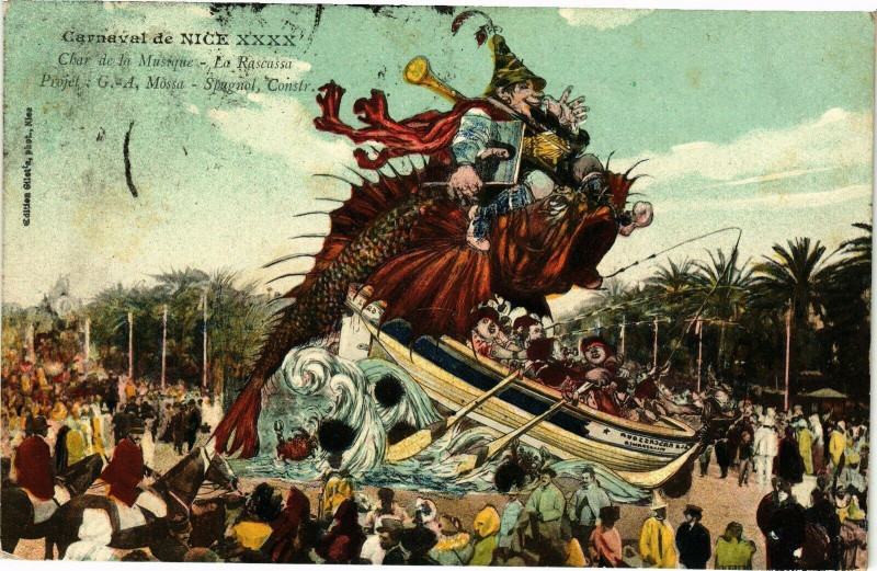 Carte postale ancienne Carnaval de Nice Xxxx Cher de la Muséque - La Rascuisa à Nice