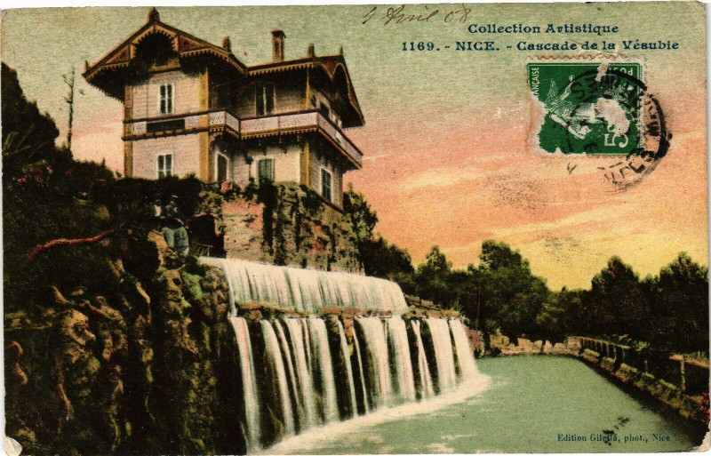 Carte postale ancienne Collection Artistique - Nice - Cascade de la Vesubie à Nice