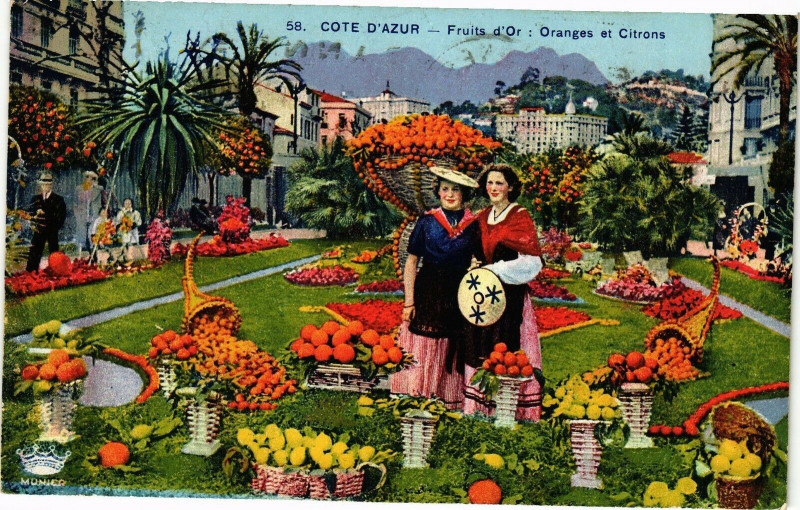 Carte postale ancienne Cote d'Azur - Fruits d'Or Oranges et Citrons