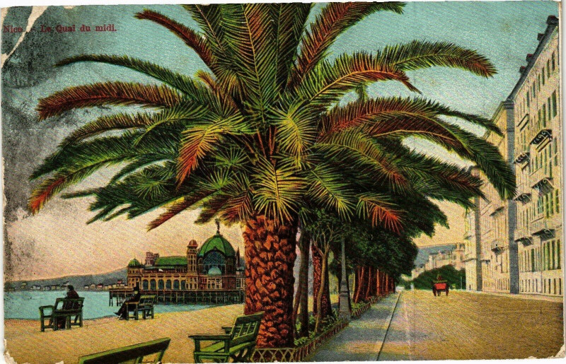 Carte postale ancienne Nice - Les Quiai du midi à Nice