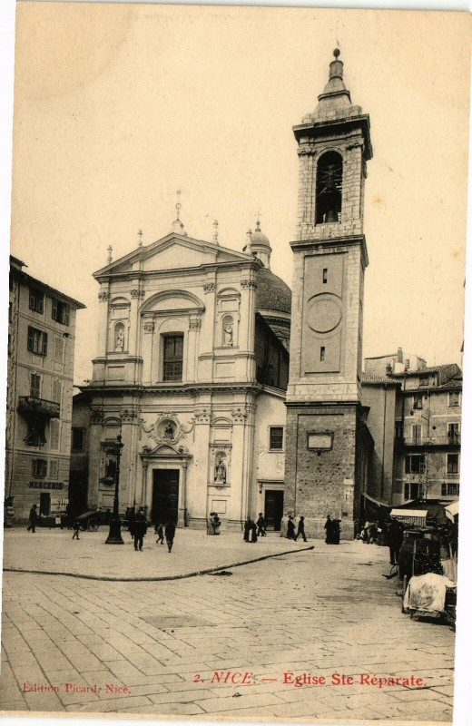 Carte postale ancienne Nice - Eglise Ste-Réparate à Nice