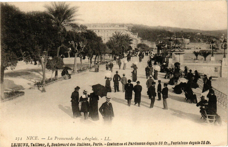Carte postale ancienne Nice - La Promenade des Anglais à Nice