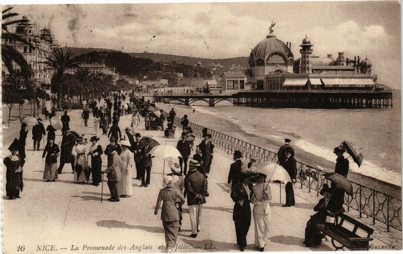 Carte postale ancienne Nice - La Promenade des Anglais etetétre Jetée à Nice