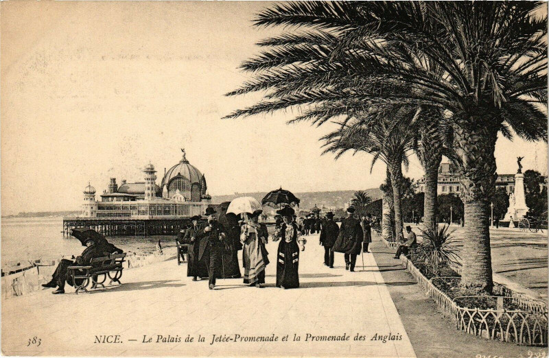 Carte postale ancienne Nice - Le Palais de la Jetée-Promenade des Anglais à Nice