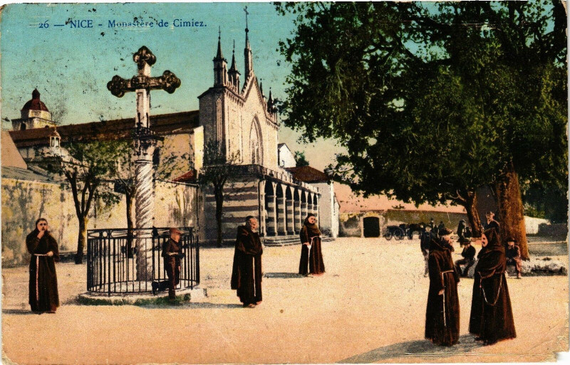 Carte postale ancienne Nice - Monastére de Cimiez à Nice