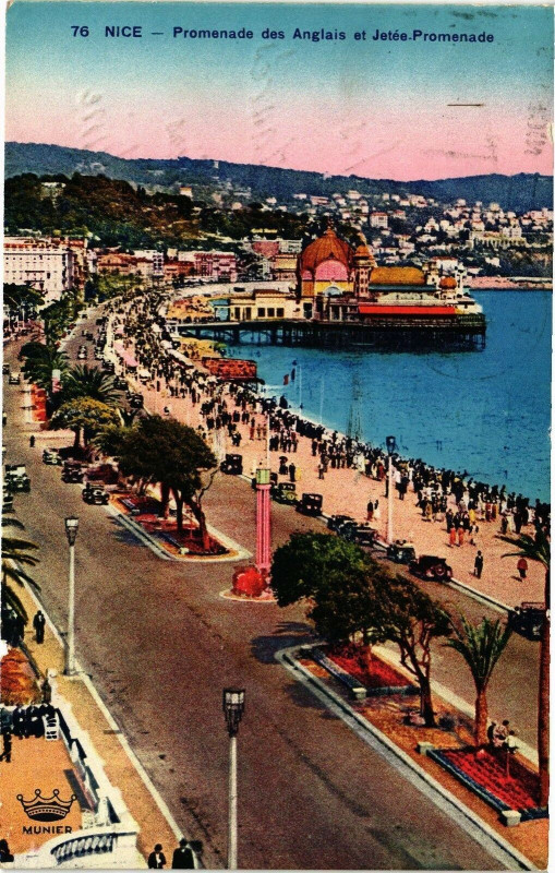 Carte postale ancienne Nice - Promenade des Anglais et Jetée-Promenade à Nice