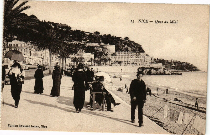 Carte postale ancienne Nice - Quai du Midi à Nice