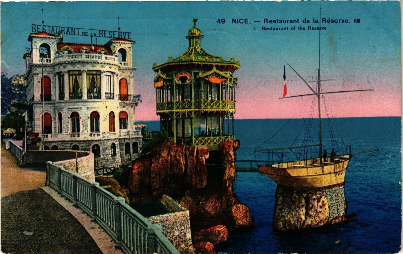 Carte postale ancienne Nice - Restaurant de la Réserve à Nice