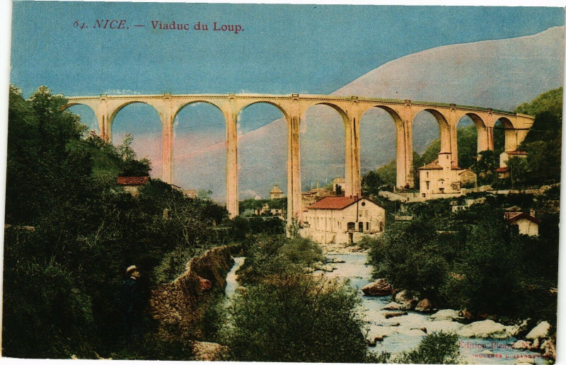 Carte postale ancienne Nice - Viaduc du Loup à Nice