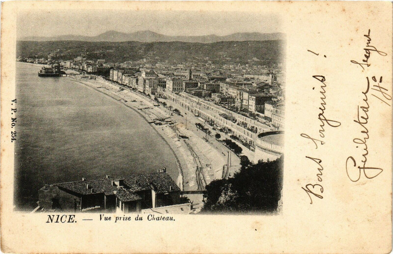 Carte postale ancienne Nice - Vue prise du Chateau à Nice