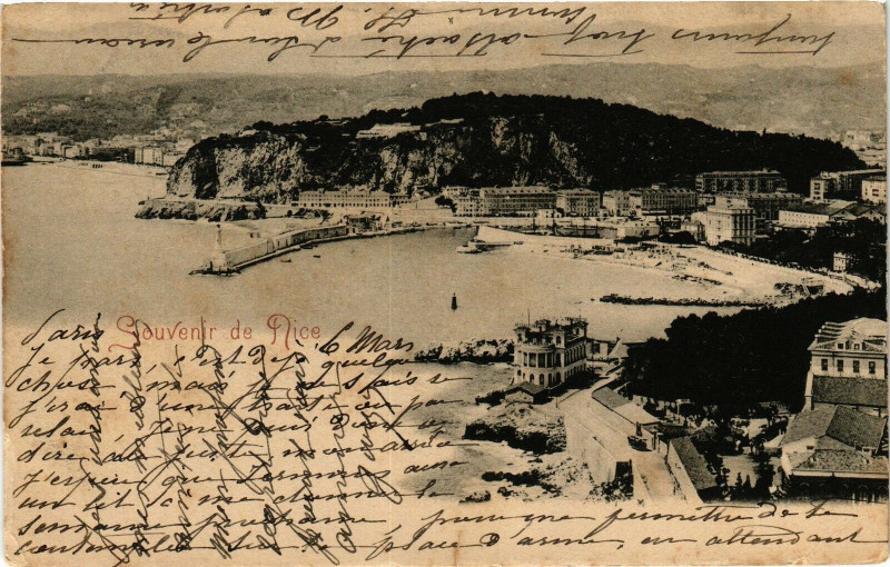 Carte postale ancienne Souvenir de Nice à Nice