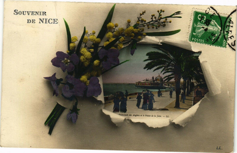 Carte postale ancienne Souvenir de Nice à Nice