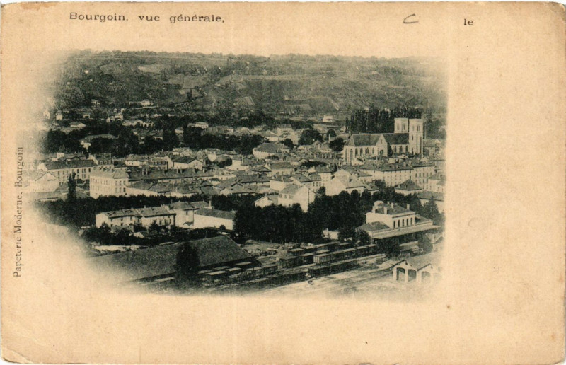 Carte postale ancienne Bourgoin - Vue générale