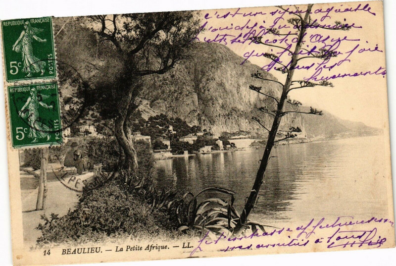 Carte postale ancienne Beaulieu - La petite afrique