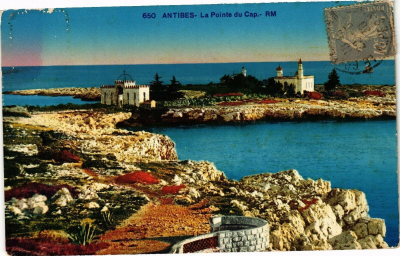 Carte postale ancienne Antibes - La Pointe du cap à Antibes