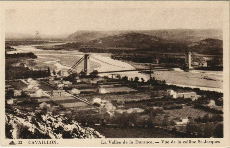 Carte postale ancienne Cavaillon La Vallee de la Durance à Cavaillon