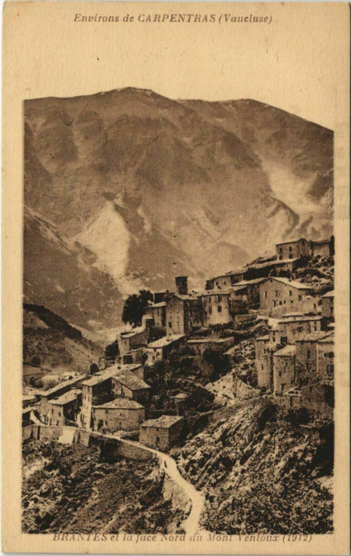 Carte postale ancienne Brantes Brantes et la Face Nord du Mont Ventoux à Brantes