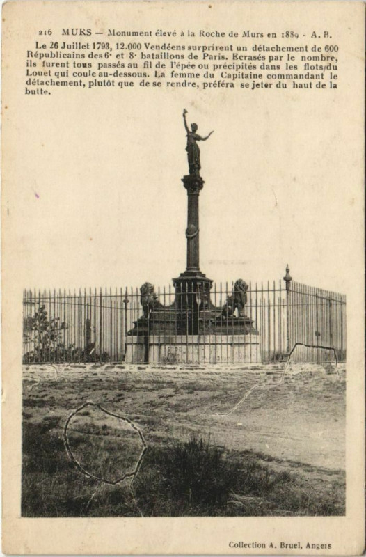 Carte postale ancienne Murs Monument Eleve a la Roche de Murs en 1889 à Murs