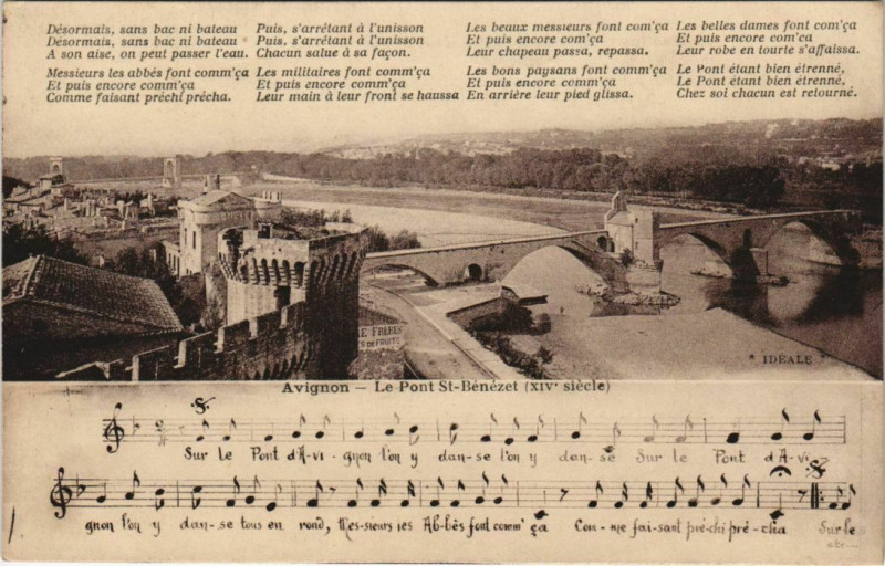 Carte postale ancienne Avignon Le Pont Saint-Benezet à Avignon