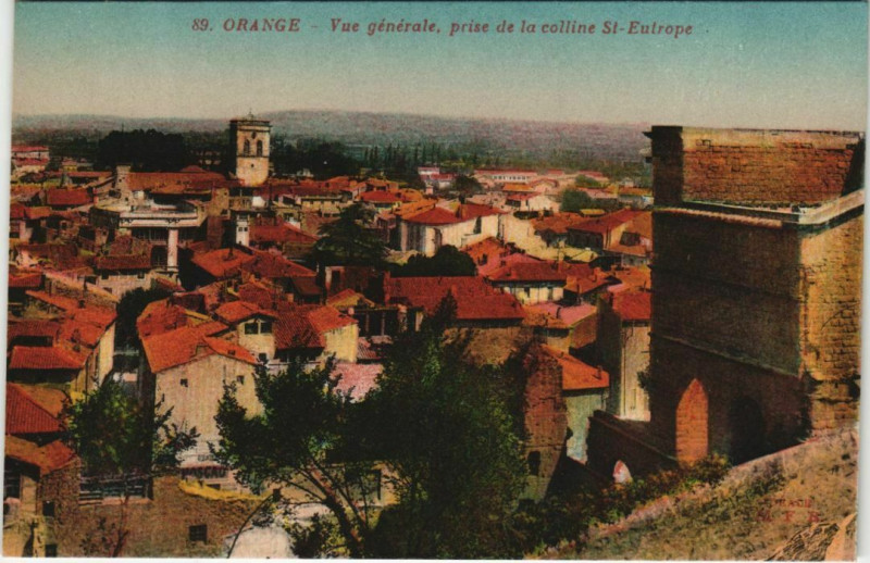 Carte postale ancienne Orange Vue Generale - Prise de la Colline Saint-Eutrope à Orange