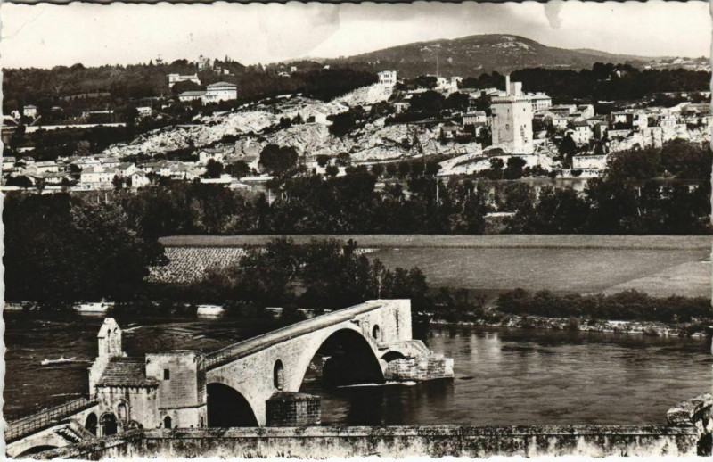 Carte postale ancienne Avignon Le Pont Saint-Benezet et le Rhone - Chateau à Avignon