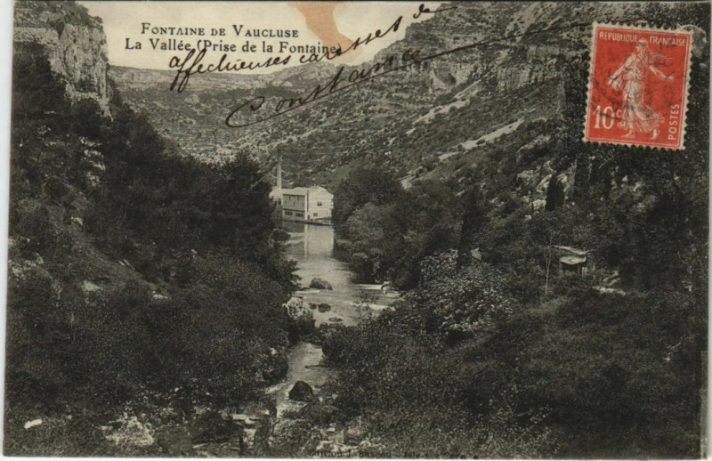 Carte postale ancienne Fontaine-De-Vaucluse La Vallee - Prise de la Fontaine à Fontaine-de-Vaucluse