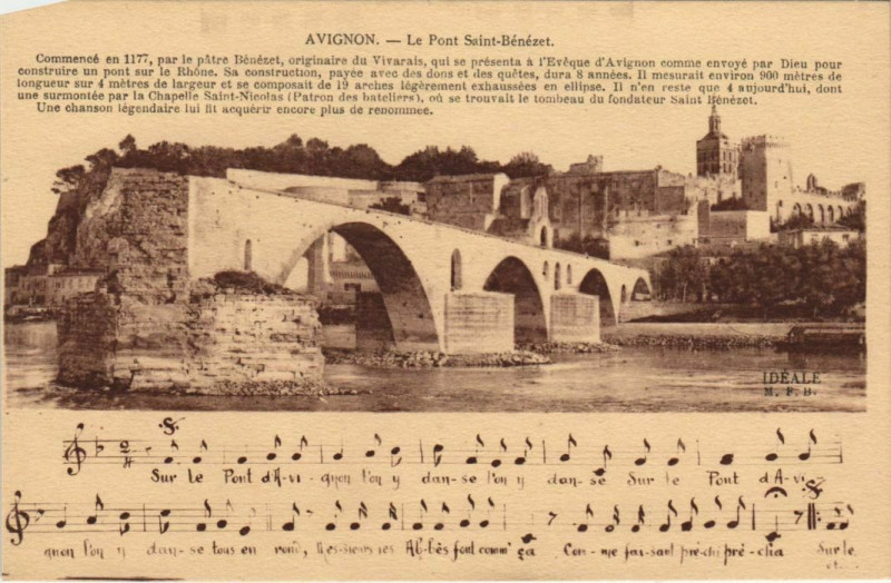 Carte postale ancienne Avignon Le Pont Saint-Benezet à Avignon