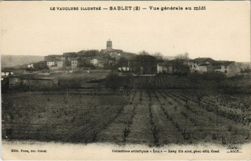 Carte postale ancienne Sablet Vue Generale au Midi à Sablet