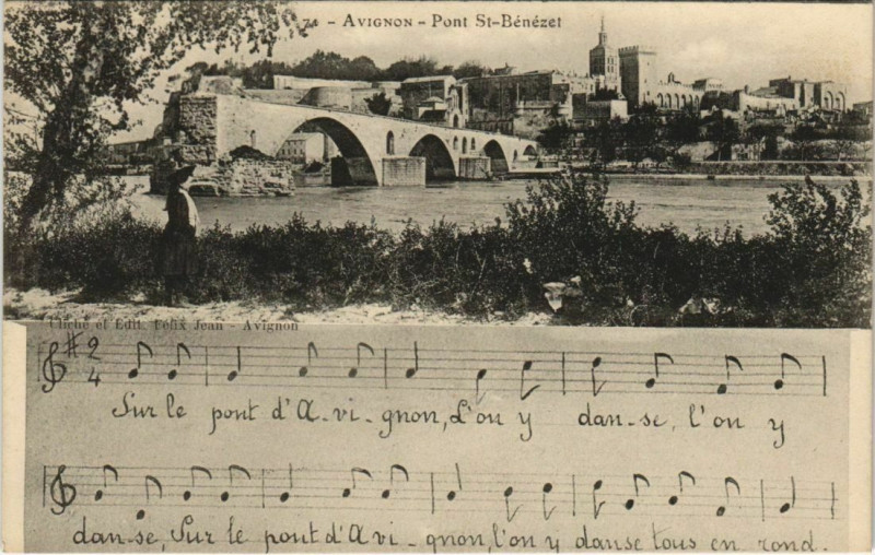 Carte postale ancienne Avignon Pont Saint-Benezet à Avignon