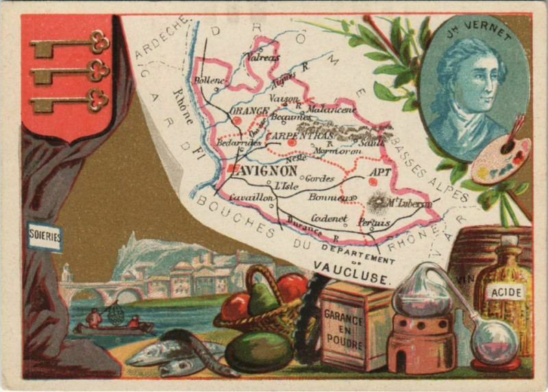 Carte postale ancienne Vaucluse - Map - Small Sized Card