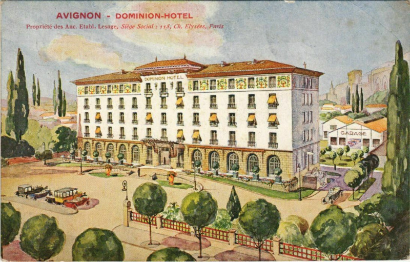 Carte postale ancienne Avignon Dominion-Hotel à Avignon