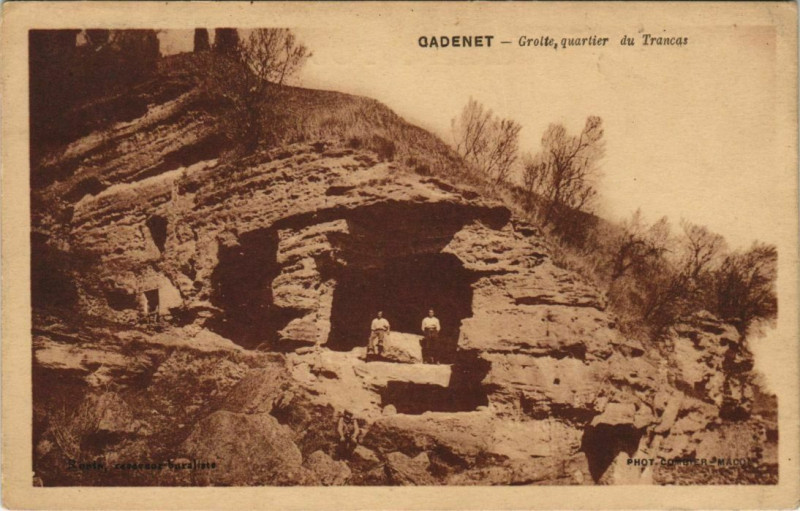 Carte postale ancienne Gadenet Grotte - Quartier du Trancas