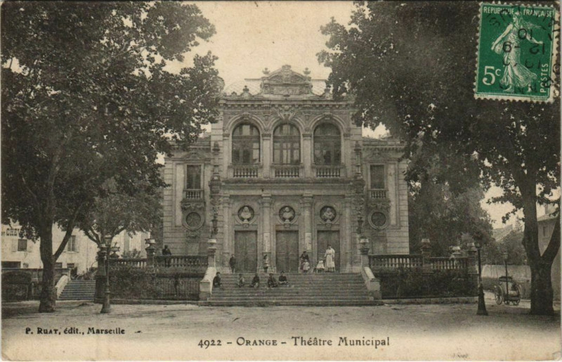 Carte postale ancienne Orange Theatre Municipal à Orange