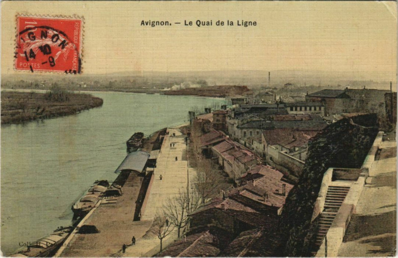 Carte postale ancienne Avignon Le Quai de la Ligne à Avignon