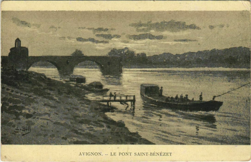 Carte postale ancienne Avignon Le Pont Saint-Benezet à Avignon