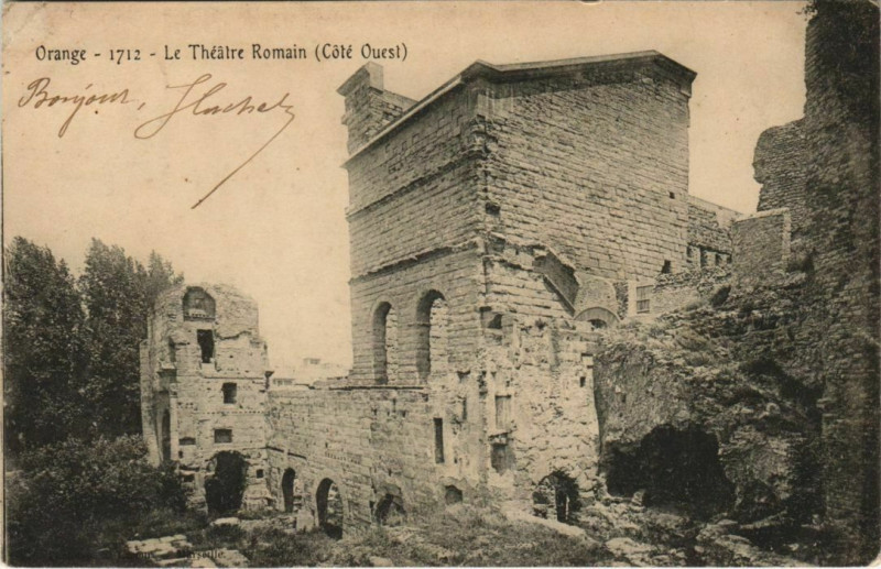 Carte postale ancienne Orange Le Theatre Romain - Cote Ouest à Orange