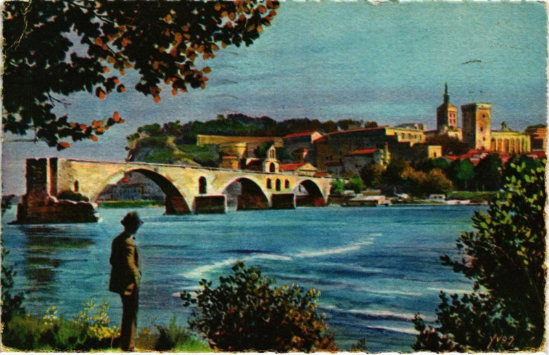 Carte postale ancienne Vaucluse Le Pont Saint-Bénézet at le Rhone