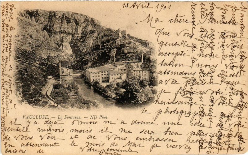 Carte postale ancienne Vaucluse - La Fontaine