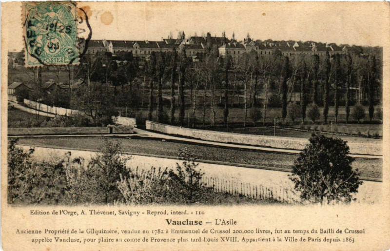 Carte postale ancienne Vaucluse - L'Asile