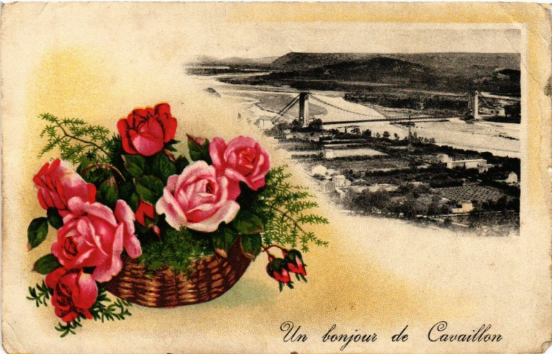 Carte postale ancienne Un Bonjour de Cavaillon à Cavaillon