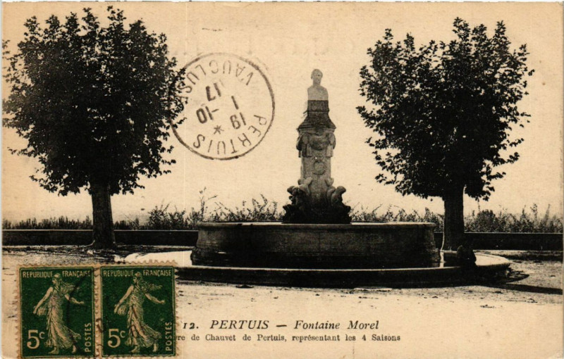 Carte postale ancienne Pertuis - Fontaine Morel à Pertuis