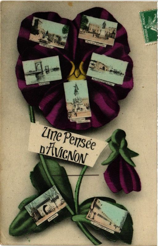 Carte postale ancienne Une Pensée d'Avignon à Avignon