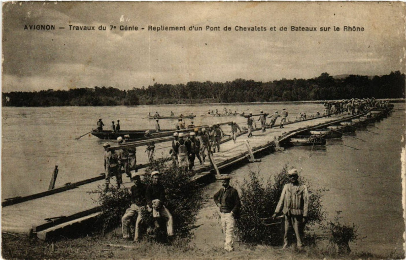 Carte postale ancienne Avignon - Travaux du 7 Genie à Avignon