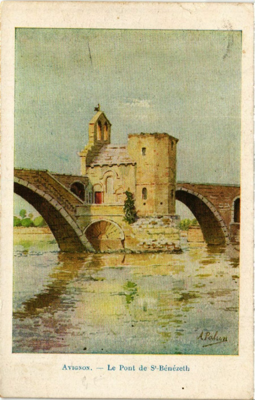 Carte postale ancienne Avignon - Le Pont de St-Benezeth à Avignon