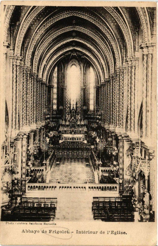 Carte postale ancienne Abbaye de Frigolet - Int. de l'Eglise