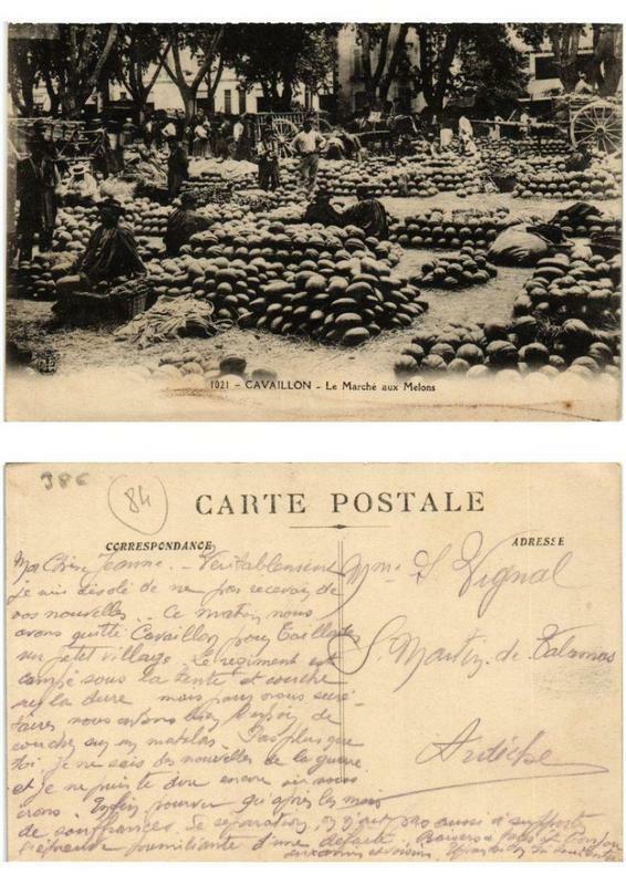 Carte postale ancienne Cavaillon Le Marché aux Melons. à Cavaillon