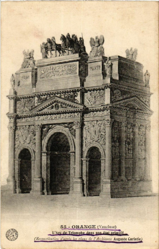 Carte postale ancienne Orange - L'Arc de Triomphe dans son etat priitife à Orange