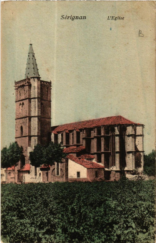 Carte postale ancienne Serignan - L'Eglise