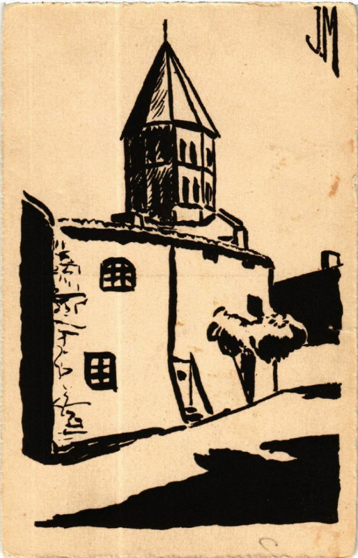 Carte postale ancienne Saint-Saturnin - Eglise Xii siecle