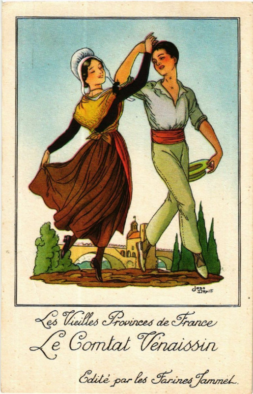 Carte postale ancienne Les Vieilles Provinces de France - Le Combat Venaissin